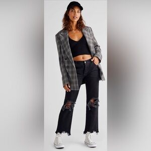 We The Free Black Distressed Jeans